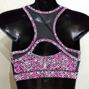 Gaiam Athletic Sports Bra Color Block Floral XS